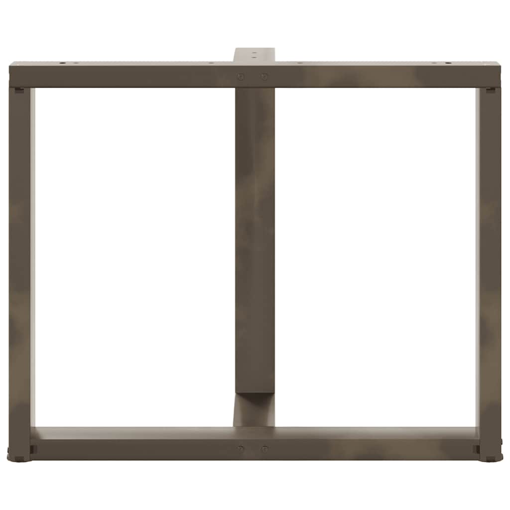 Gambe per tavolo da pranzo a forma di T 2 pz nere 90x35x(72-73) cm in acciaio 4013067