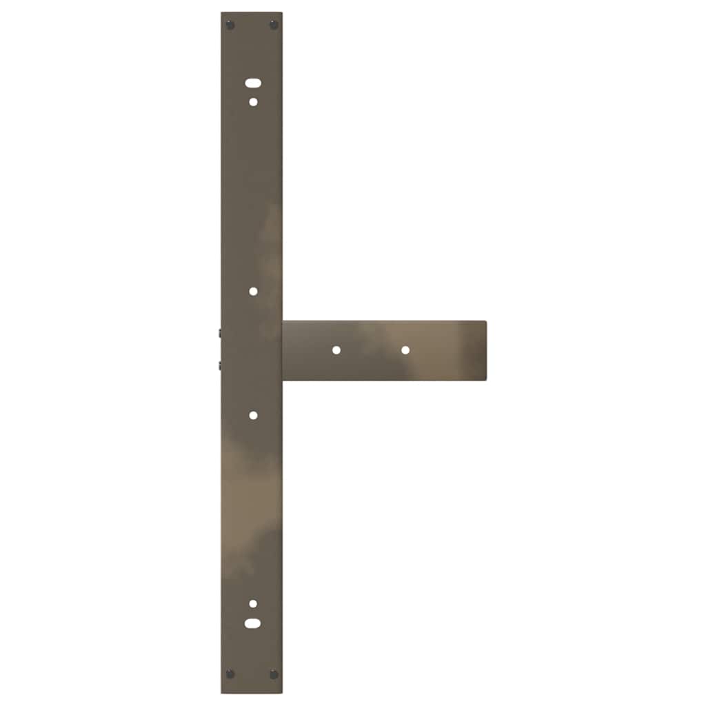 Gambe per tavolo da pranzo a forma di T 2 pz nere 90x35x(72-73) cm in acciaio 4013067