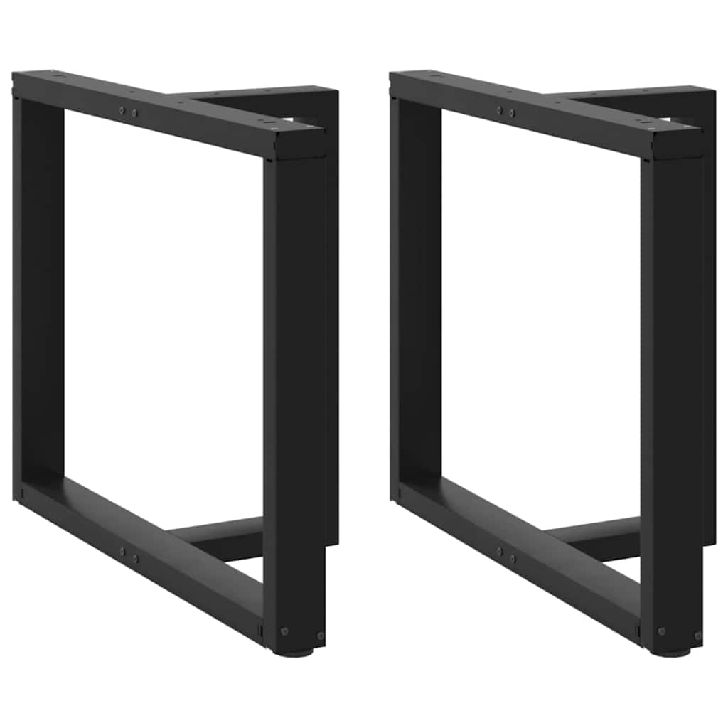 Gambe per tavolo da pranzo a forma di T 2 pz nere 100x35x(72-73) cm in acciaio