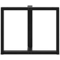 Gambe per tavolo da pranzo a forma di T 2 pz nere 100x35x(72-73) cm in acciaio 4013068