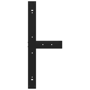 Gambe per tavolo da pranzo a forma di T 2 pz nere 100x35x(72-73) cm in acciaio 4013068