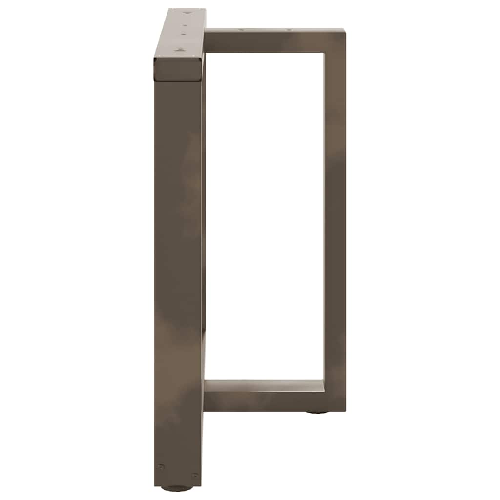 Gambe per tavolo da pranzo a forma di T 2 pz nere 100x35x(72-73) cm in acciaio 4013071