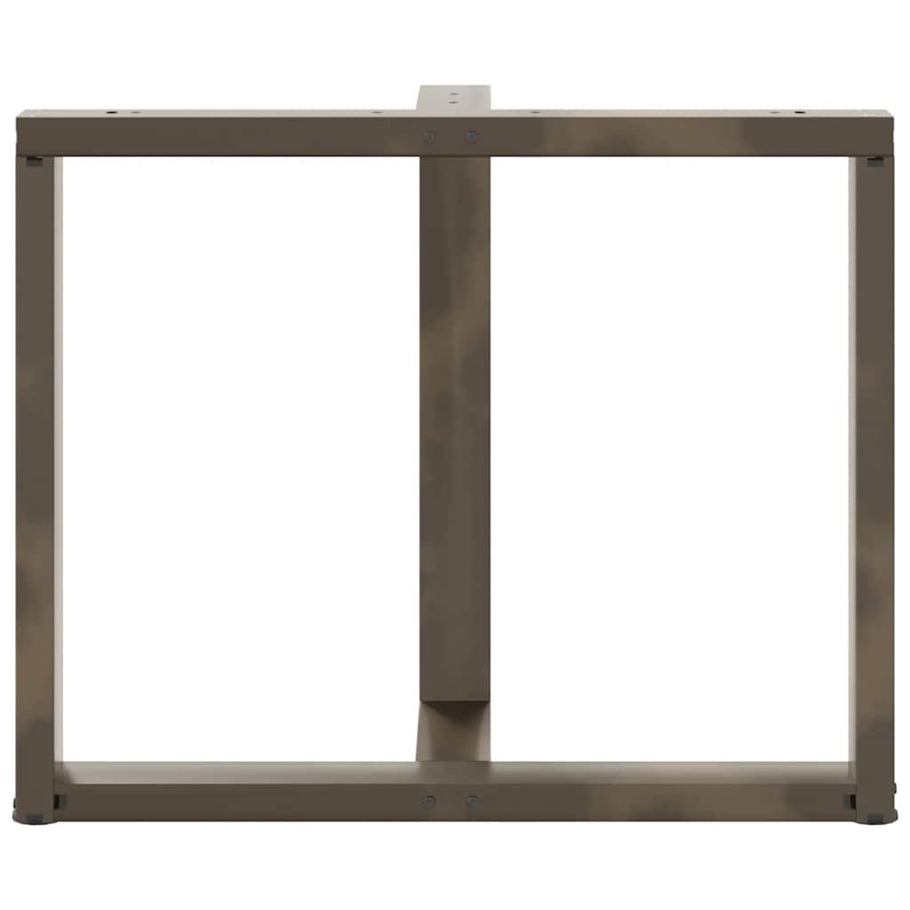 Gambe per tavolo da pranzo a forma di T 2 pz nere 100x35x(72-73) cm in acciaio 4013071