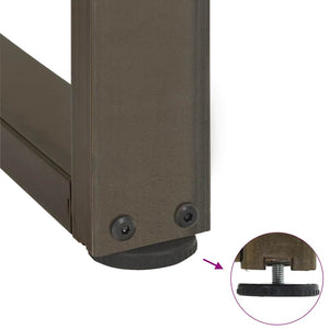 Gambe per tavolo da pranzo a forma di T 2 pz nere 100x35x(72-73) cm in acciaio 4013071