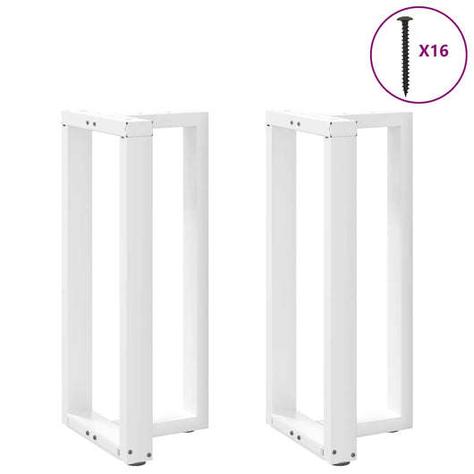 Set di 2 gambe regolabili per tavolo da bar a forma di T 40 x 35 x 90 cm in acciaio verniciato a polvere bianco 02_0057339