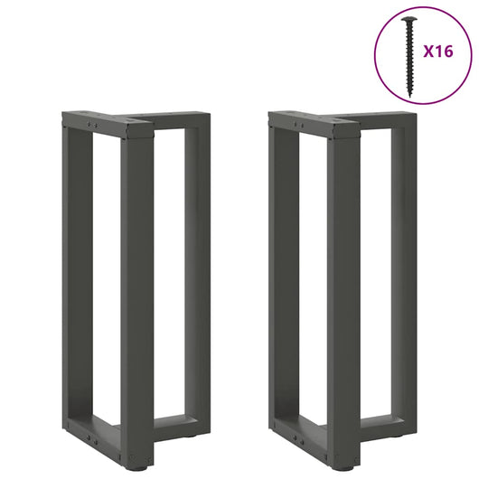 Set di 2 gambe regolabili per tavolo da bar a forma di T 40 x 35 x 90 cm stile moderno acciaio antracite 02_0057340