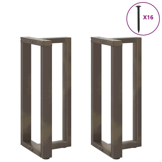 Gambe per tavolo da bar a forma di T 2 pz nere 40x35x(90-91) cm in acciaio