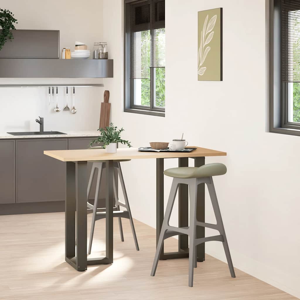 Gambe Tavolo Bar Forma T 2 pz Naturale 40x35x(90-91)cm Acciaio 4013075