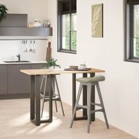 Gambe per tavolo da bar a forma di T 2 pz nere 40x35x(90-91) cm in acciaio