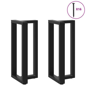 Gambe Tavolo Bar a Forma T 2 pz Nero 50x35x(90-91) cm Acciaio 4013076