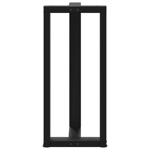 Gambe Tavolo Bar a Forma T 2 pz Nero 50x35x(90-91) cm Acciaio 4013076