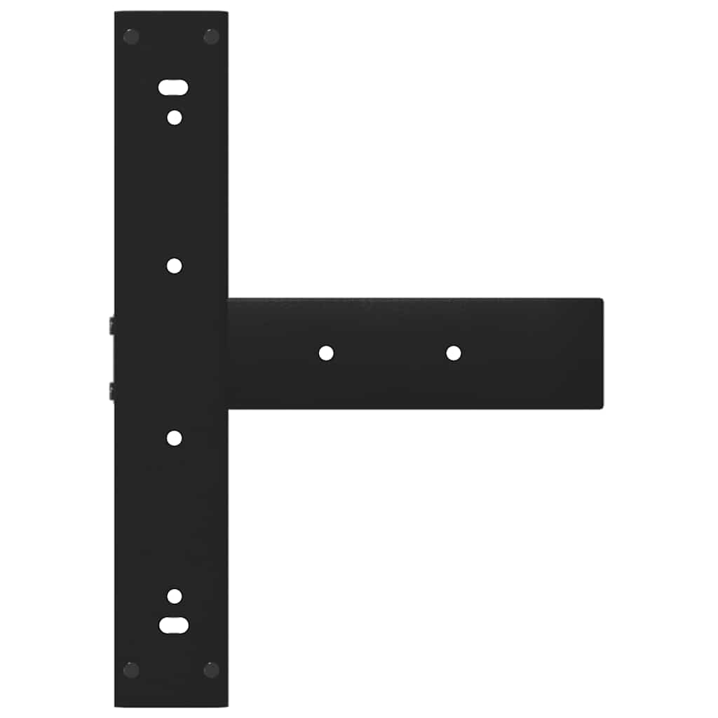 Gambe per tavolo da bar a forma di T 2 pz nere 50x35x(90-91) cm in acciaio