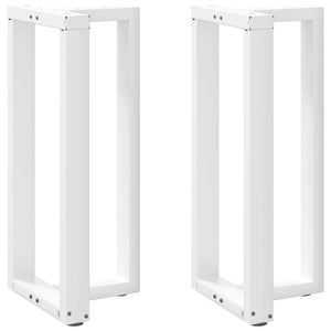 Gambe per tavolo da bar a forma di T 2 pz bianche 50x35x(90-91) cm in acciaio