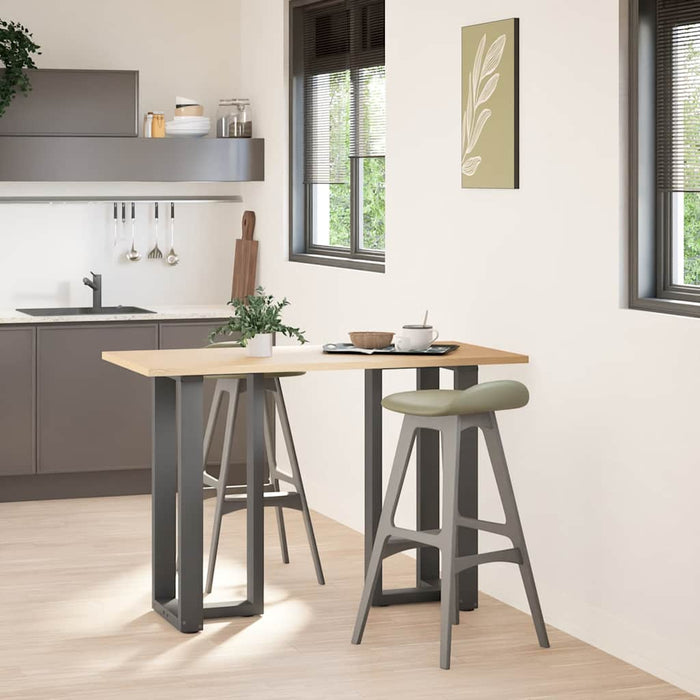 Gambe per tavolo da bar a forma di T 2 pz Antracite 50x35x(90-91) cm Acciaio 4013078