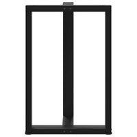 Gambe per tavolo da bar a forma di T 2 pz nere 60x35x(90-91) cm in acciaio