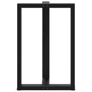 Gambe per tavolo da bar a forma di T 2 pz nere 60x35x(90-91) cm in acciaio