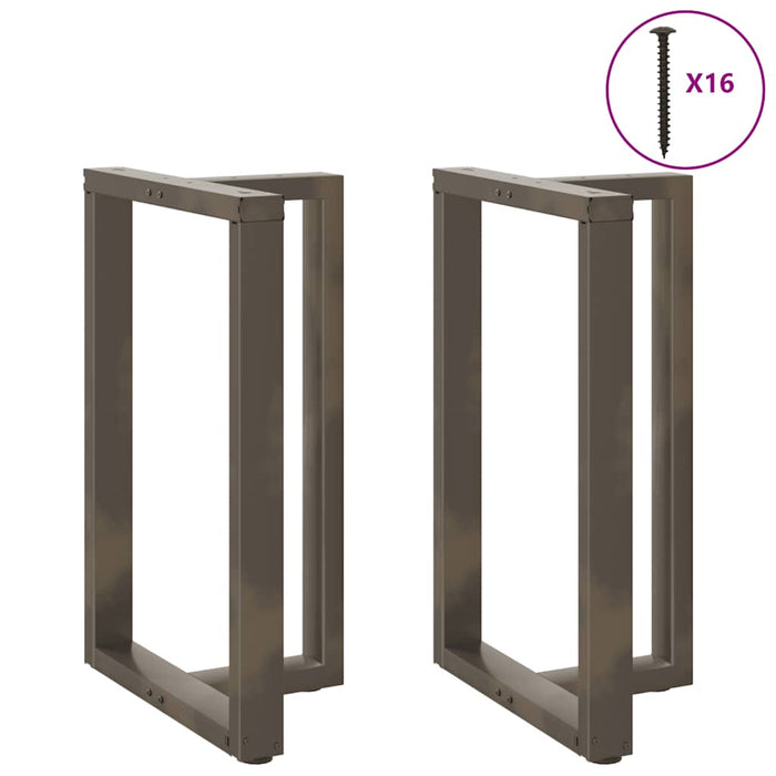Gambe per tavolo da bar a forma di T 2 pz nere 60x35x(90-91) cm in acciaio