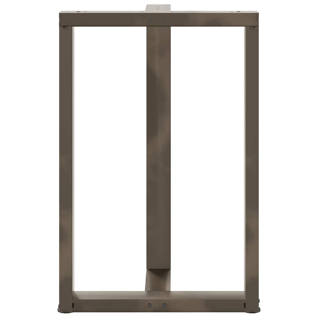 Gambe per tavolo da bar a forma di T 2 pz nere 60x35x(90-91) cm in acciaio