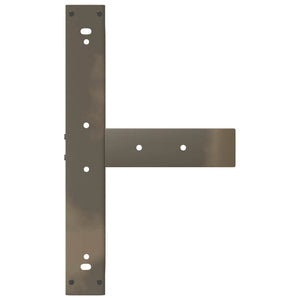 Gambe per tavolo da bar a forma di T 2 pz nere 60x35x(90-91) cm in acciaio