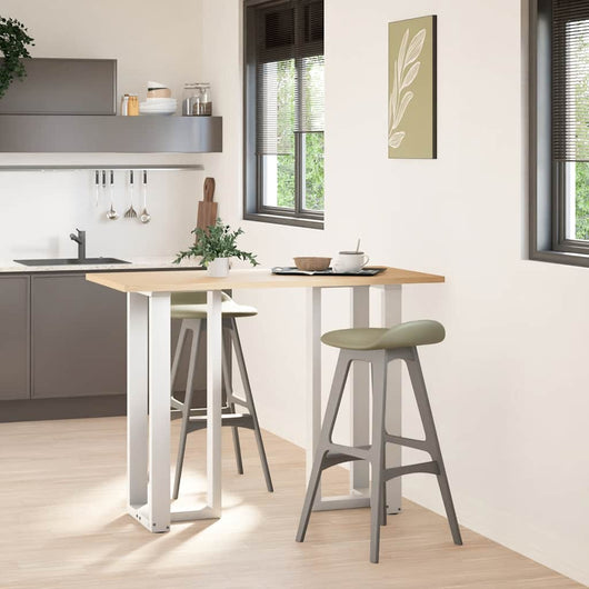 Gambe per tavolo da bar a forma di T 2 pz bianche 40x35x(100-101) cm in acciaio 4013085