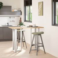 vidaXL Gambe per tavolo da bar a forma di T 2 pz bianche 40x35x(100-101) cm in acciaio