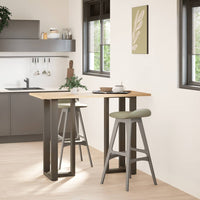 vidaXL Gambe per tavolo da bar a forma di T 2 pz nere 40x35x(100-101) cm in acciaio