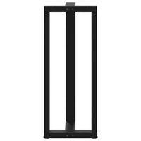 Gambe per tavolo da bar a forma di T 2 pz nere 50x35x(100-101) cm in acciaio