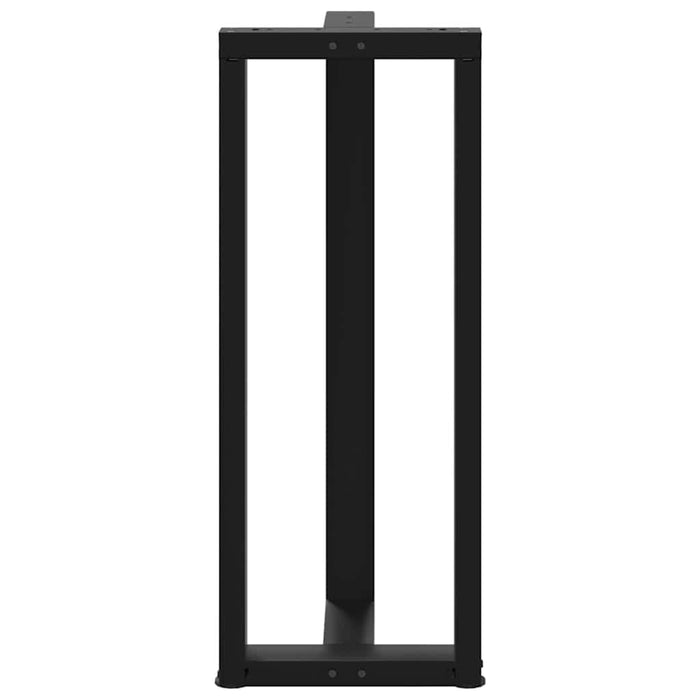 Gambe per tavolo da bar a forma di T 2 pz nere 50x35x(100-101) cm in acciaio