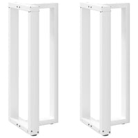 Gambe per tavolo da bar a forma di T 2 pz bianche 50x35x(100-101) cm in acciaio