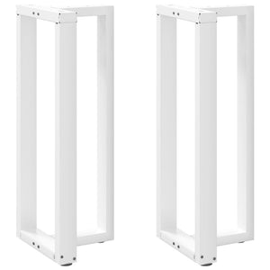 Gambe per tavolo da bar a forma di T 2 pz bianche 50x35x(100-101) cm in acciaio