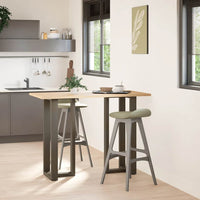 Gambe per tavolo da bar a forma di T 2 pz nere 50x35x(100-101) cm in acciaio 4013091