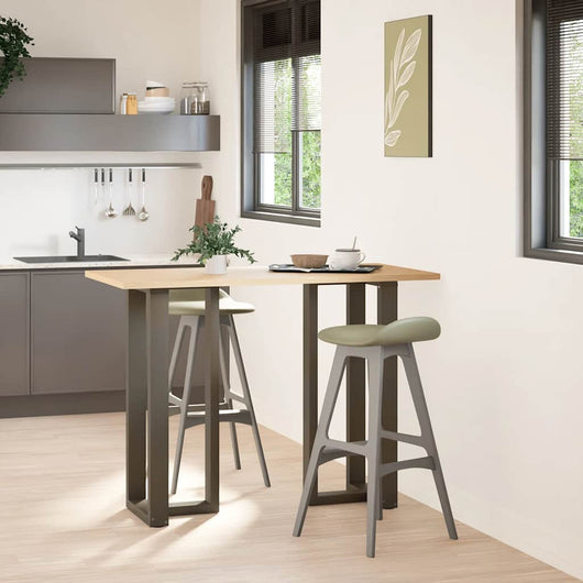 Gambe per tavolo da bar a forma di T 2 pz nere 50x35x(100-101) cm in acciaio 4013091