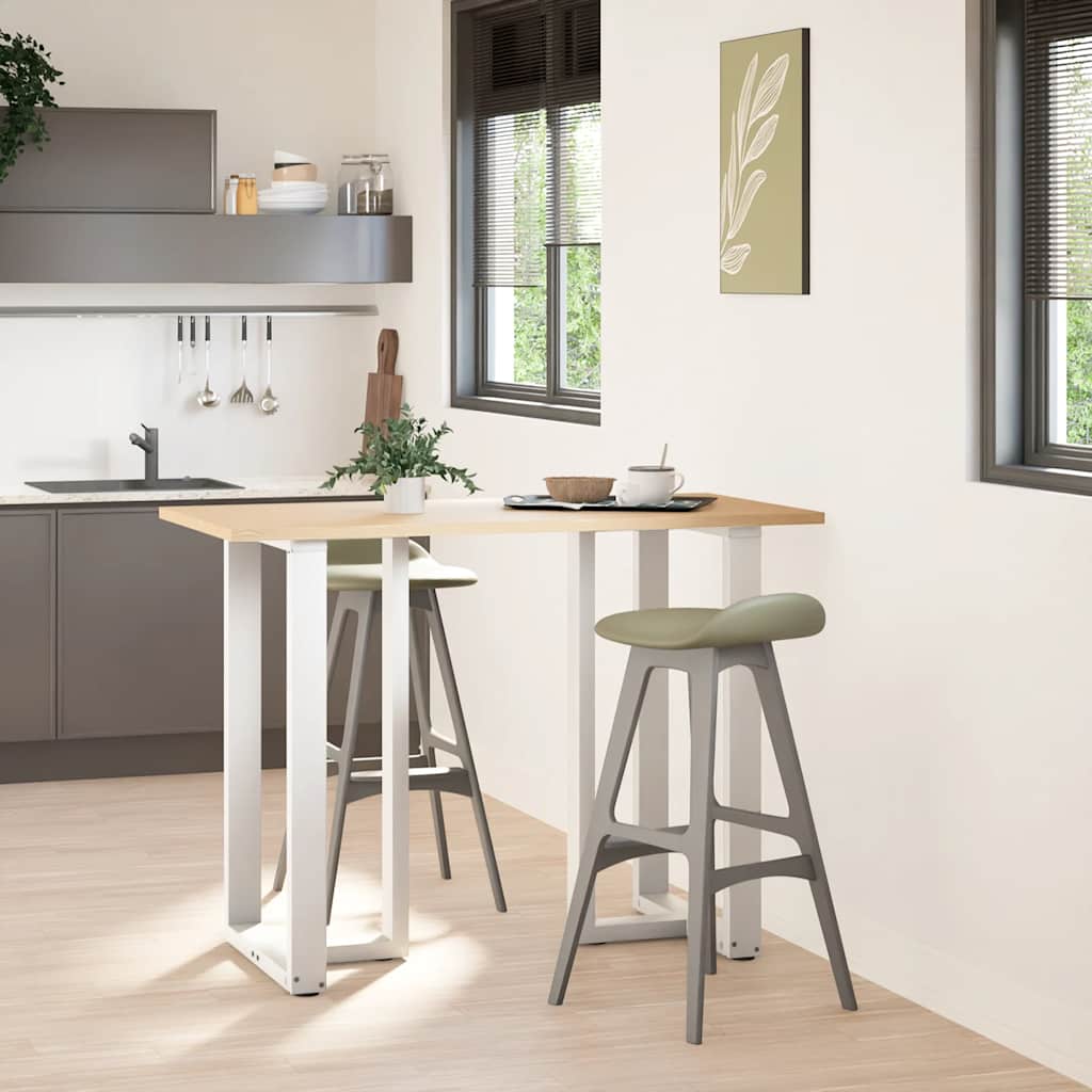 vidaXL Gambe per tavolo da bar a forma di T 2 pz bianche 60x35x(100-101) cm in acciaio