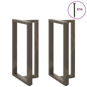 Gambe per tavolo da bar a forma di T 2 pz nere 60x35x(100-101) cm in acciaio