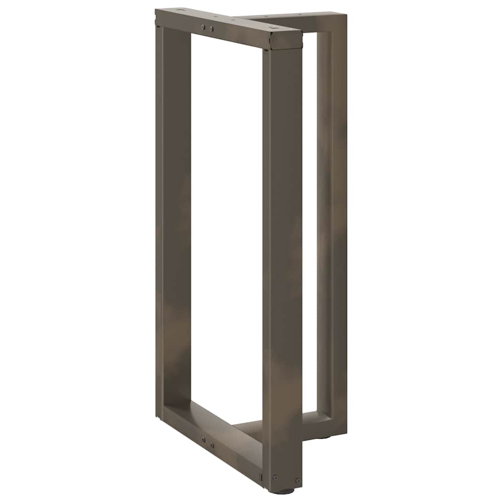 Gambe per tavolo da bar a forma di T 2 pz nere 60x35x(100-101) cm in acciaio