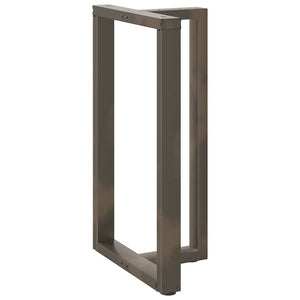 Gambe per tavolo da bar a forma di T 2 pz nere 60x35x(100-101) cm in acciaio