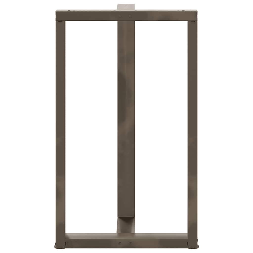 Gambe Tavolo Bar a T 2 pz Naturale 60x35x(100-101) cm Acciaio 4013095