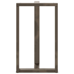 Gambe Tavolo Bar a T 2 pz Naturale 60x35x(100-101) cm Acciaio 4013095