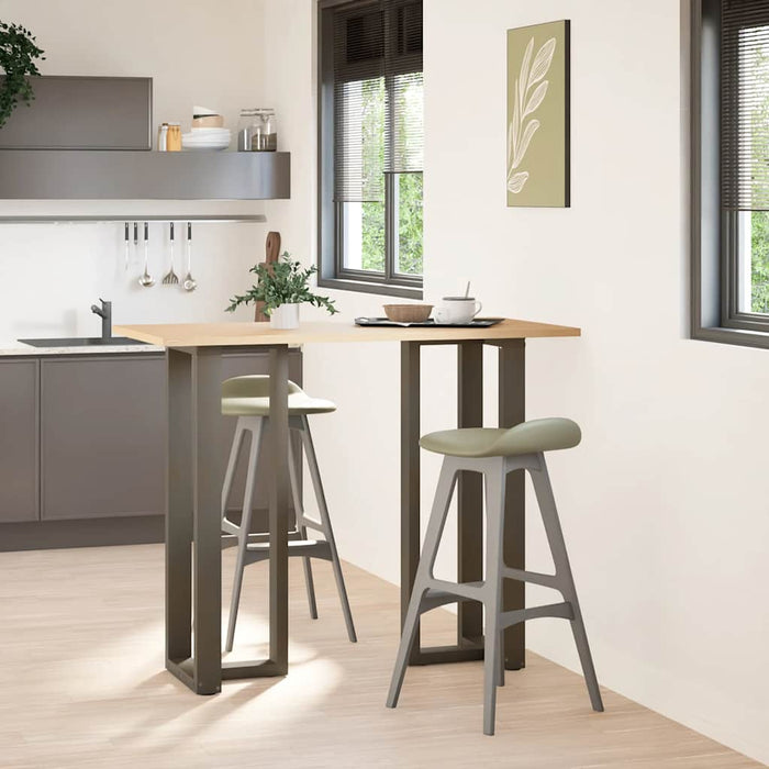 vidaXL Gambe per tavolo da bar a forma di T 2 pz nere 40x35x(110-111) cm in acciaio