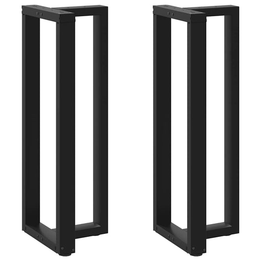 Set di 2 gambe per tavolo da bar a forma di T con piedini regolabili 50 x 35 x 110 cm acciaio verniciato a polvere nero 02_0057360