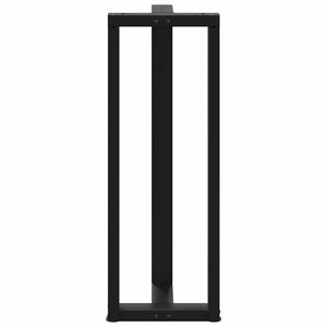 Gambe per tavolo da bar a forma di T 2 pz nere 50x35x(110-111) cm in acciaio 4013100