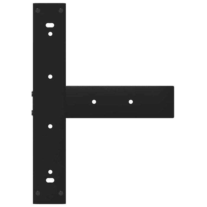 Gambe per tavolo da bar a forma di T 2 pz nere 50x35x(110-111) cm in acciaio 4013100