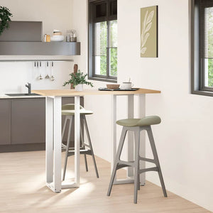 vidaXL Gambe per tavolo da bar a forma di T 2 pz bianche 50x35x(110-111) cm in acciaio