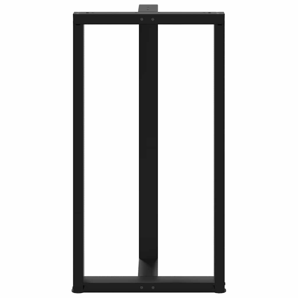 Gambe per tavolo da bar a forma di T 2 pz nere 60x35x(110-111) cm in acciaio