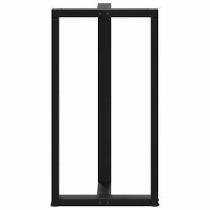 Gambe per tavolo da bar a forma di T 2 pz nere 60x35x(110-111) cm in acciaio