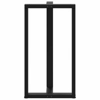 Gambe Tavolo Bar a Forma T 2 pz Nero 60x35x(110-111) cm Acciaio 4013104
