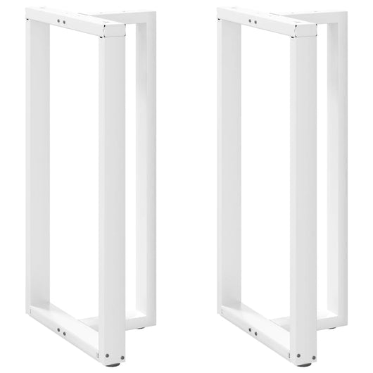 Gambe per tavolo da bar a forma di T 2 pz bianche 60x35x(110-111) cm in acciaio