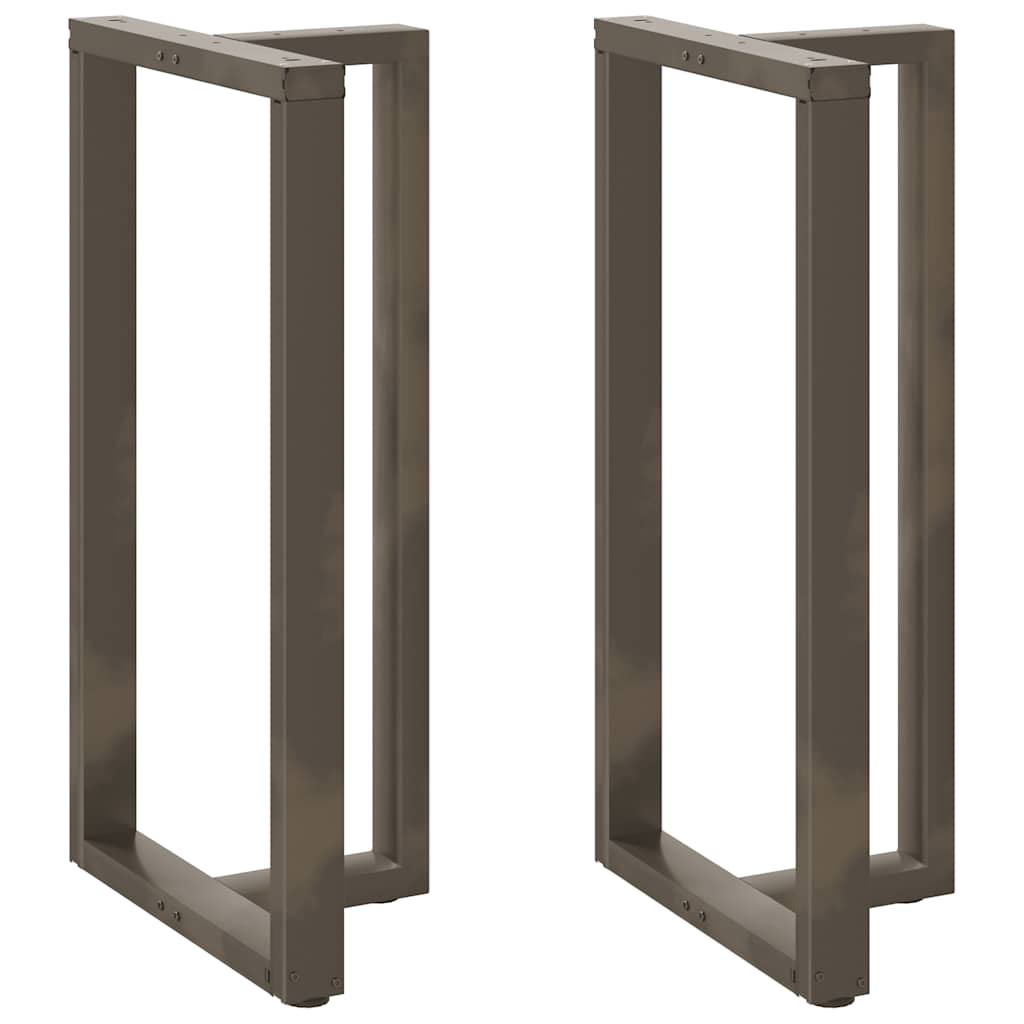 Gambe per tavolo da bar a forma di T 2 pz nere 60x35x(110-111) cm in acciaio