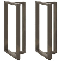 Gambe per tavolo da bar a forma di T 2 pz nere 60x35x(110-111) cm in acciaio