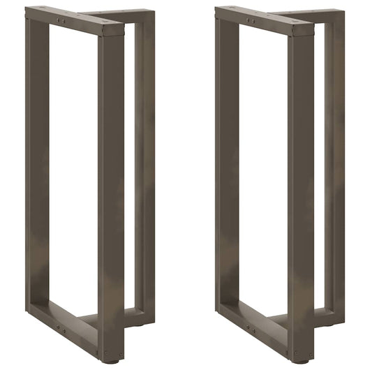 Gambe per tavolo da bar a forma di T 2 pz nere 60x35x(110-111) cm in acciaio